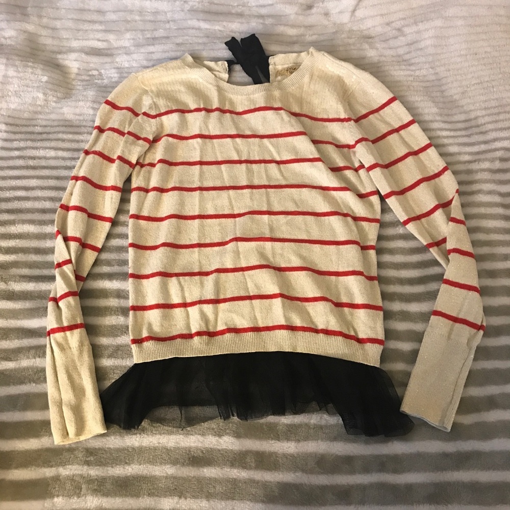 Princess Vera Wang Red and White Striped Sweater
